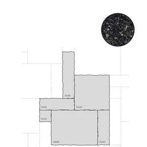 Керамогранит Provenza Unique Bleu Opus Anthracite Noble Brecciato Lappato Veloute EHUS 30x60 лаппатированный