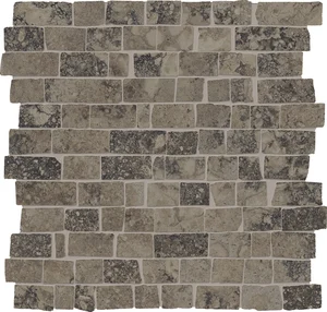 Мозаика Provenza Unique Travertine Mosaico Mini Block Ancient Chocolate Naturale EJTZ 30x30 натуральная