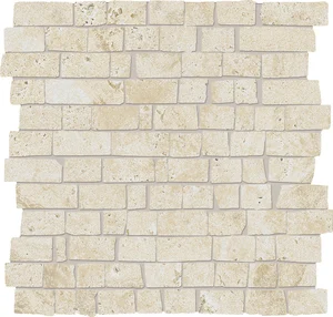 Мозаика Provenza Unique Travertine Mosaico Mini Block Minimal Cream Naturale EJEE 30x30 натуральная