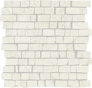 Мозаика Provenza Unique Travertine Mosaico Mini Block Minimal White Naturale EJED 30x30 натуральная