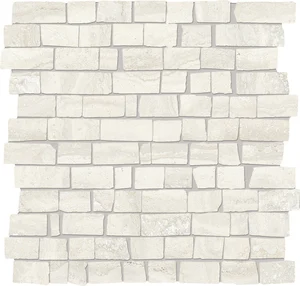 Мозаика Provenza Unique Travertine Mosaico Mini Block Vein Cut White Naturale EJE4 30x30 натуральная