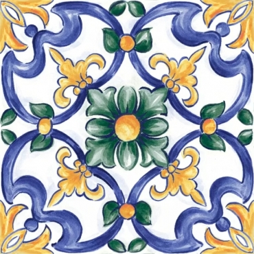 Керамогранит Ragno Amuri Decoro Maiolica Tappeto 3 Glossy RC8J 20x20 глянцевый