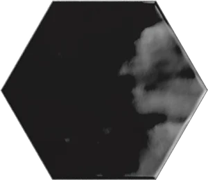 Плитка Ribesalbes Hex Black Glossy 15x17,3 глянцевая