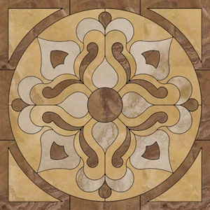 Панно Ceracasa Roseton Ducale Beige 116,8x116,8 глянцевое