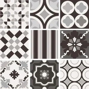 Плитка Sant Agostino Patchwork B&W Mix CSAPBWMX20 20x20 матовая