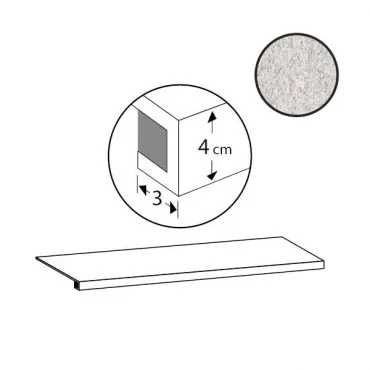 Ступень Sant Agostino Unionstone Gradone Duke White CSAGDUWT12 33x120 натуральная