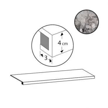 Ступень Sant Agostino Venistone Gradone Dark CSAGVEDA12 33x120 матовая