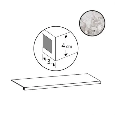 Ступень Sant Agostino Venistone Gradone Grey CSAGVEGY12 33x120 матовая