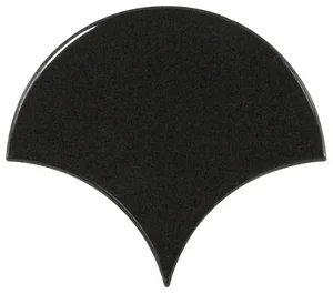 Плитка Equipe Scale Fan Black 10,6x12 глянцевая