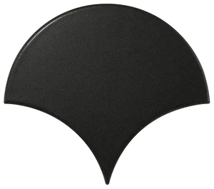 Плитка Equipe Scale Fan Black Matt 10,6x12 матовая