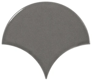 Плитка Equipe Scale Fan Dark Grey 10,6x12 глянцевая