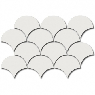 Scale Fan Mosaic White