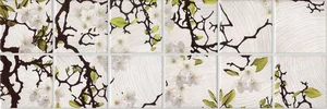 Панно Jasba Senja Big Motif Cherry Flower Natural White 20x60 матовое