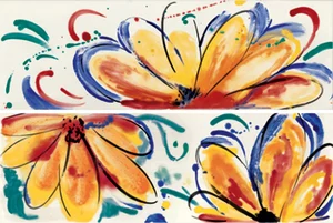 Декоративный элемент Imola Shades Flowers Sun Mix 20x60 глянцевый