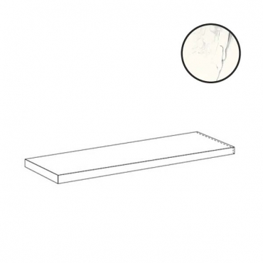 Ступень Sichenia Mus_Eum Statuario Lux Angolo Gradino Costa Retta SX 185301 33x117,5 полированная