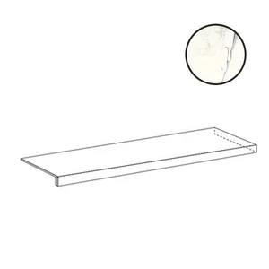 Ступень Sichenia Mus_Eum Statuario Matt Angolo Gradino Costa Retta DX 185261 33x117,5 матовая