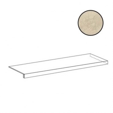 Ступень Sichenia Mus_Eum Travertino Navona Lux Angolo Gradino Costa Retta DX 185292 33x117,5 полированная