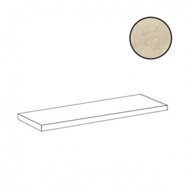 Ступень Sichenia Mus_Eum Travertino Navona Lux Angolo Gradino Costa Retta SX 185302 33x117,5 полированная
