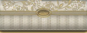 Бордюр Azulev Sincro Zocalo Decoro Marfil 10x25 матовый
