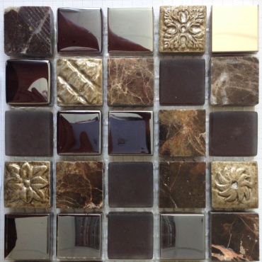 Мозаика Bars Crystal Mosaic Смеси с декорами HSO 168 (23x23 mm) 30x30 глянцевая