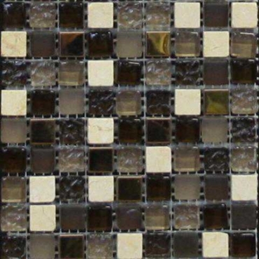 Мозаика Bars Crystal Mosaic Смеси с натуральными камнями GHT 47 (15x15 mm) 30x30 глянцевая