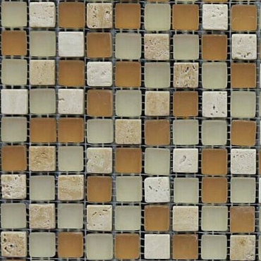 Мозаика Bars Crystal Mosaic Смеси с натуральными камнями HT 501 (15x15 mm) 30x30 глянцевая