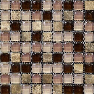 Мозаика Bars Crystal Mosaic Смеси с натуральными камнями HT 515-1 (15x15 mm) 30x30 глянцевая