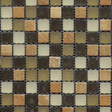 Мозаика Bars Crystal Mosaic Смеси с натуральными камнями SHT 07 (15x15 mm) 30x30 глянцевая