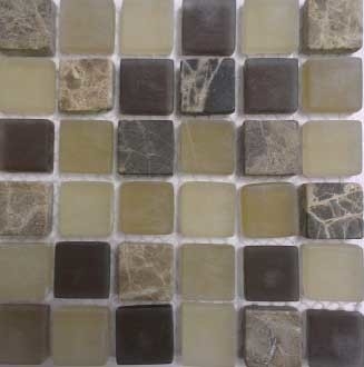 Мозаика Bars Crystal Mosaic Смеси с натуральными камнями SHT 09 (15x15 mm) 30x30 глянцевая