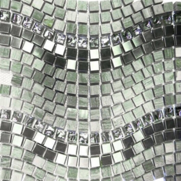Мозаика Bars Crystal Mosaic Смеси с натуральными камнями Wave Grey PT 127 29,8x31 глянцевая