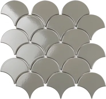 Мозаика Starmosaic Homework Fan Shape Dark Grey Glossy 27,4x29,3 глянцевая