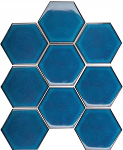 Мозаика Starmosaic Homework Hexagon Big Deep Blue Glossy JJFQ80048 25,6x29,5 глянцевая