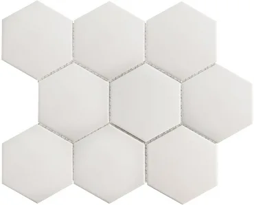 Мозаика Starmosaic Homework Hexagon Big White Matt Antid 25,6x29,5 матовая