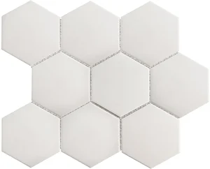 Мозаика Starmosaic Homework Hexagon Big White Matt Antid 25,6x29,5 матовая