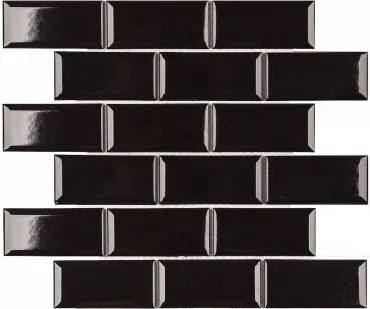 Мозаика Starmosaic Homework Metro Black Glossy AM84445 28,8x29,4 глянцевая