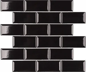 Мозаика Starmosaic Homework Metro Black Glossy AM84445 28,8x29,4 глянцевая