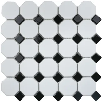Homework Octagon Small White Black Matt