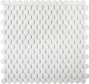 Мозаика Starmosaic Homework Penny Round White Antid 30,9x31,5 матовая