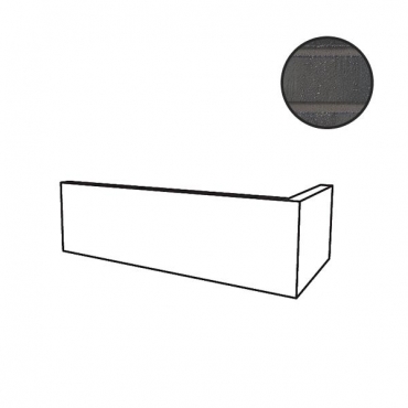 Клинкерная плитка Stroeher Brickwerk угол 4585 Eisenschwarz 95052-014 11,5x24 натуральная