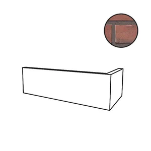 Клинкерная плитка Stroeher Kontur угол 3927 Dark Red Engobed 95044-020 11,5x24 натуральная