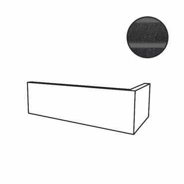 Клинкерная плитка Stroeher Riegel 50 угол 3284 Schwarz-Blau 95035-008 11,5x24 натуральная