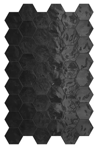 Мозаика Terratinta Hexa Black Swan TTHXW09G 15x17,3 глянцевая