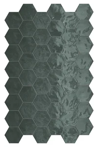Мозаика Terratinta Hexa Green Echo TTHXW07G 15x17,3 глянцевая