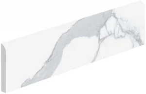Бордюр Sant Agostino Themar Bullnose Statuario Venato CSABUSVE25 5x25 глянцевый