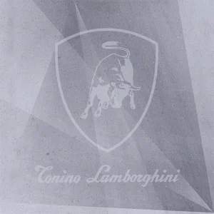 Керамогранит Tonino Lamborghini Le Mans Logo Laser Acciaio TL75LM03DL 75x75 полированный