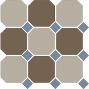 Керамогранит TopCer OCT0129DOT11-A Octagon New 4401+29 OCT11-A Beige 01 Coffe Brown 29 Octagon/Blue Cobalt 11 Dots 30x30 матовый