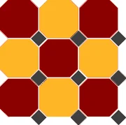 Керамогранит TopCer OCT2021DOT14-A Octagon New 4420/21 OCT14-A Brick Red 20 Ochre Yellow 21 Octagon/Black 14 Dots 30x30 матовый