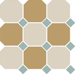 Керамогранит TopCer Octagon New 4416+03 Oct13-B White 16 Yellow 03 Octagon/Turquoise 13 Dots 30x30 матовый