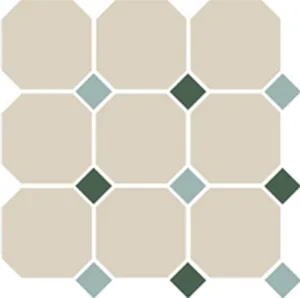 Octagon New 4416 Oct13+18-A White Octagon 16/Turquoise 13 + Green 18 Dots