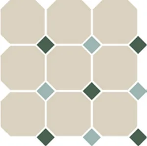 Octagon New 4416 Oct18+13-B White Octagon 16/Green 18 + Turquoise 13 Dots